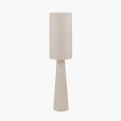 Mirissa White Slubby Handloom Fabric Floor Lamp