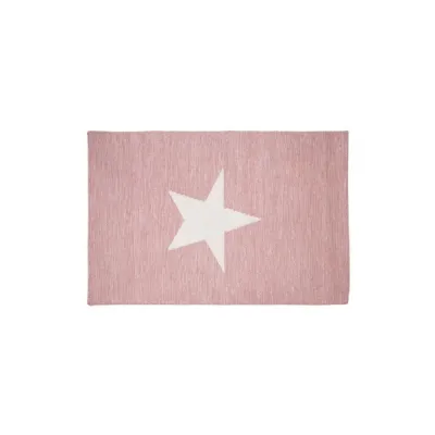 Large Pink Kids Rug With White Star
