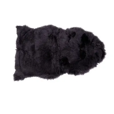 Soft Black Sheepskin Rug