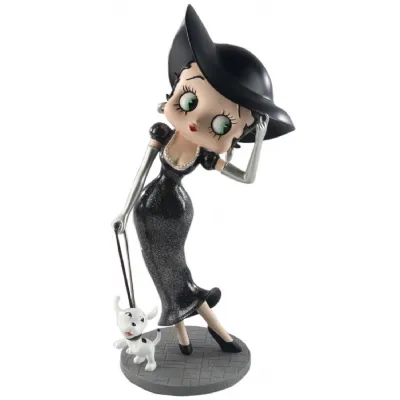 Betty Boop Walking Pudgy Black Glitter 34cm