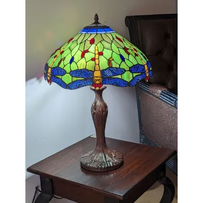 Large Dragonfly Designed Tiffany Table Lamp 59cm