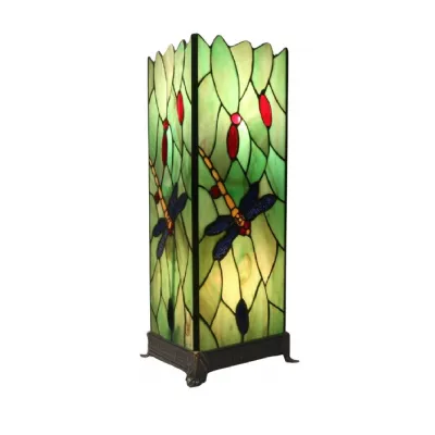 Modern Multicoloured Large Dragonfly Tiffany Table Lamp 46.5cm