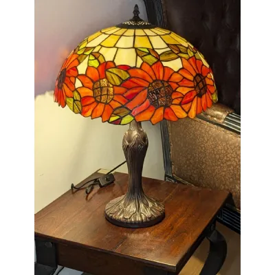 Multi Colour Glass Sunflower Design Tiffany Table Lamp 59cm