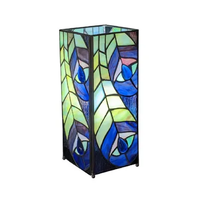 Peacock Square Lamp Small 27cm