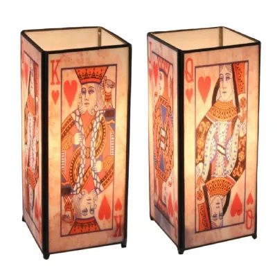 Playing Cards Square Lamp Screen Printed 27cm
