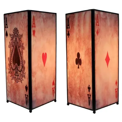 Playing Card 4 Aces Square Lamp Screen Printed 27cm