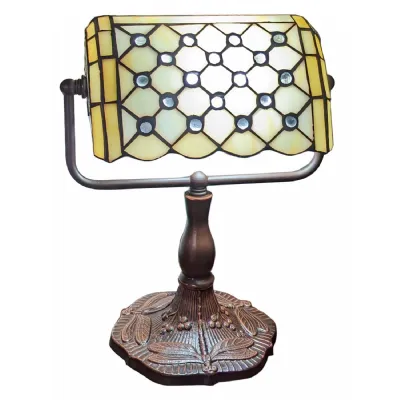 Bankers Lamp Pearl Design 33cm