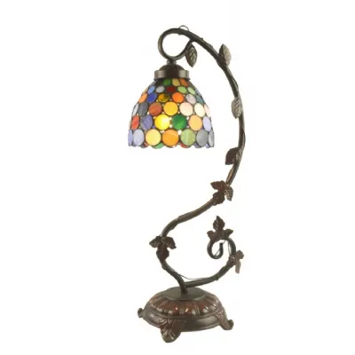 Spot Design Tiffany Shade On Vine Leaf Base 54cm With 15cm Shade Dia