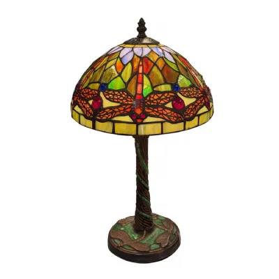 Die Cast Mosaic Based Dragonfly Table Lamp 39.5cm