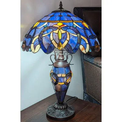 Multi Colour Art Nouveau Design Resin Double Lamp 56cm