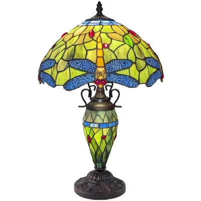 Double Lamp With Resin Base 60cm Large Dragonfly Design