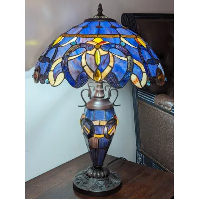 Modern Large Multicolour Art Nouveau Glass Table Lamp 60cm