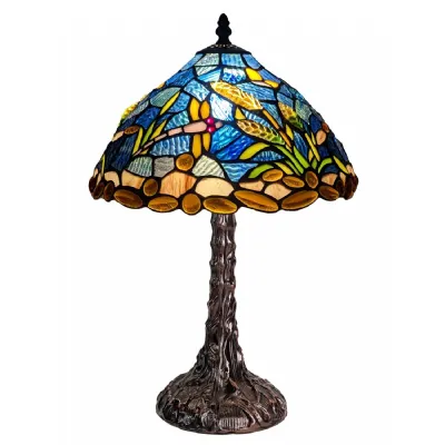 Riverbank and Dragonfly Tiffany Table Lamp (Medium) 43cm