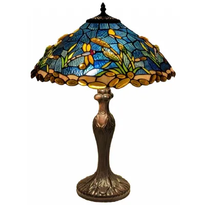 Riverbank and Dragonfly Tiffany Table Lamp 59cm (Large)