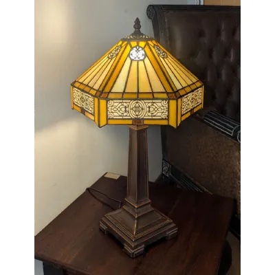 Multicoloured Glass Art Deco Style Tiffany Table Lamp 54cm