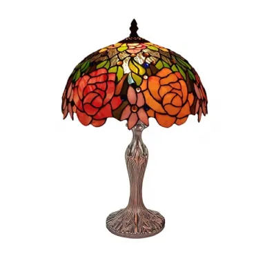 Rose Snowdrop Tiffany Table Lamp 46cm