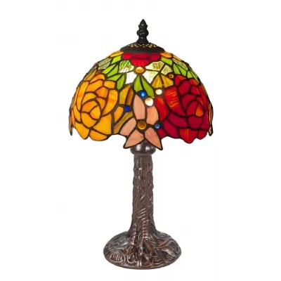 Rose & Snowdrop Tiffany Table Lamp (Small) 34cm