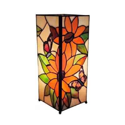 Sunflower and Butterfly Square Lamp 27cm