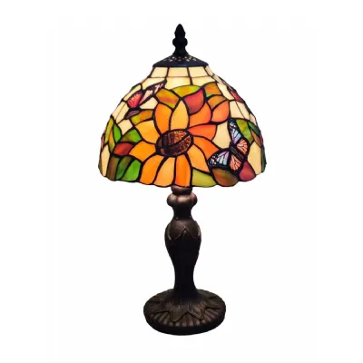 Sunflower and Butterfly Tiffany Lamp 34cm (Small)