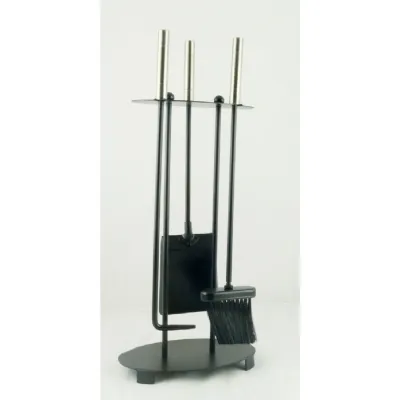 Set Of 4 Companion Set Black Steel 59cm