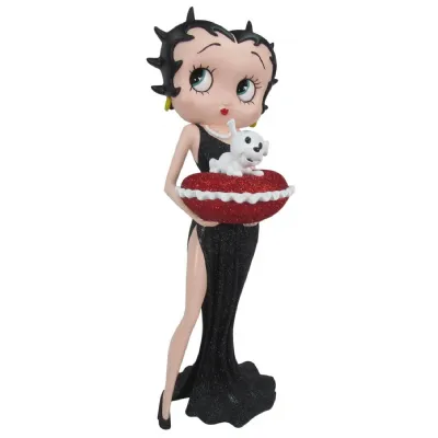 Betty Boop With Red Glitter Pillow Box (Black Dress) 36.5cm