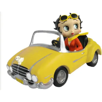 Betty Boop in Yellow Sports Car