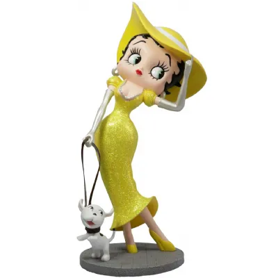 Betty Boop Walking Pudgy Yellow Glitter Dress 34cm