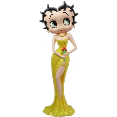 Betty Boop Holding Flowers Yellow Glitter Dress 38cm