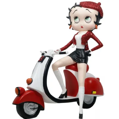 Betty Boop Scooter With Red Glitter Hat and Coat 31cm