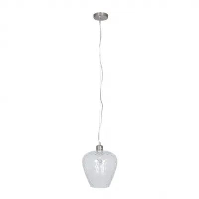 Urchin Shaped Textured Clear Glass Electrified Pendant