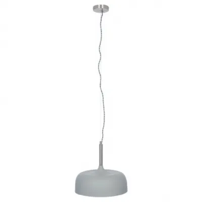 Grey Domed Metal Pendant Ceiling Light