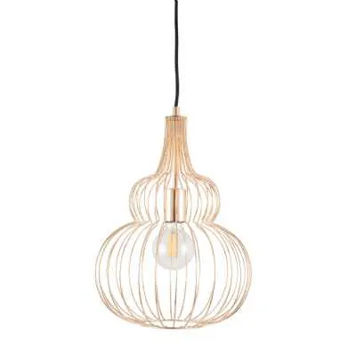 French Gold Metal Wire Pendant