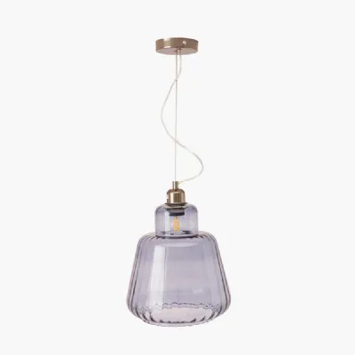 Grey Optic Glass Tapered Pendant Ceiling Light