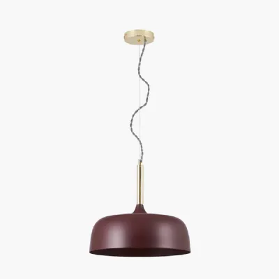Matt Mulberry Metal Domed Pendant Ceiling Light