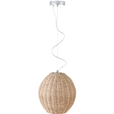 Raffles Large Rattan Cream Wash Pendant