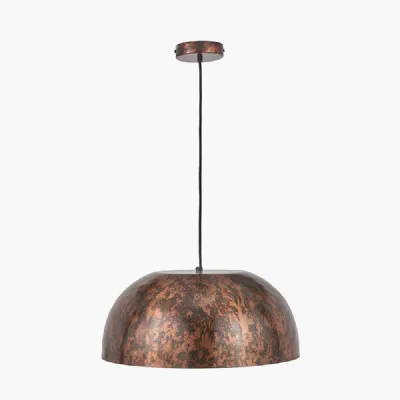 Mason Copper Effect Wide Domed Metal Pendant