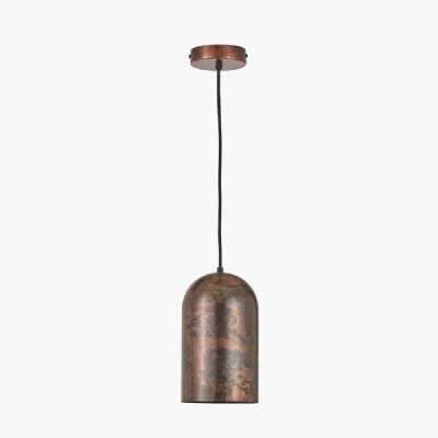 Mason Copper Effect Tall Domed Metal Pendant
