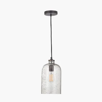Ophelia Grey Bubble Glass Pendant
