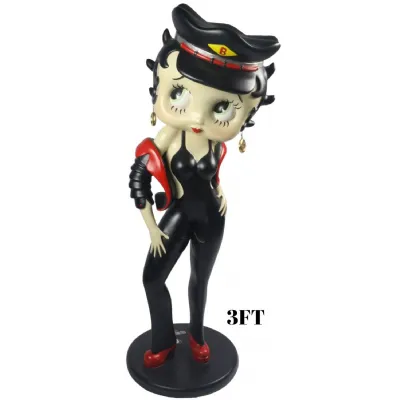 Modern Betty Boop Red and Black Biker Girl Decorative Statue 108cm