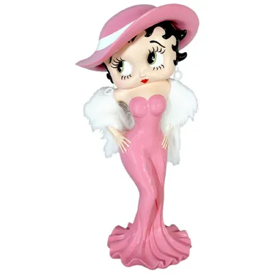 Pink Resin Betty Boop Statue with Glitter Dress 3ft