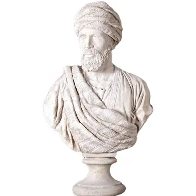 Roman Stone Finish Sheikh Bust Sculpture Decor 86.5cm