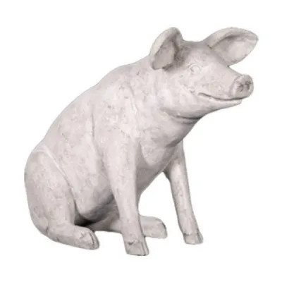 Small Sitting Pig 59cm Roman Stone Finish