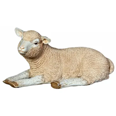 Stone Textured Finish Resin Lamb Resting Ornament 61cm