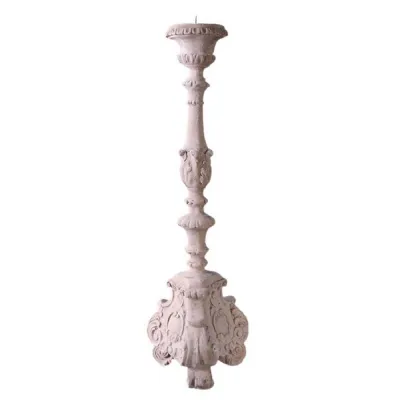 68cm Baroque Candle Stand Roman Stone Finish