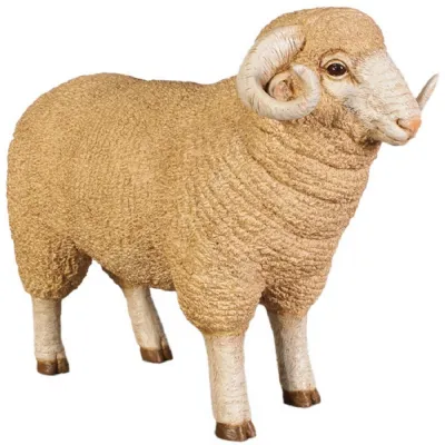 Hand Painted Outdoor Small Merino Ram Ornament 55cm