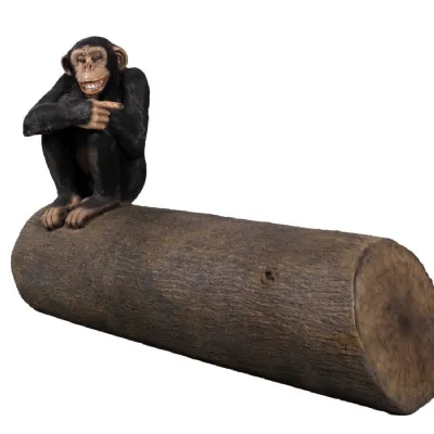 Chimp on Tree Trunk Bench 164cm
