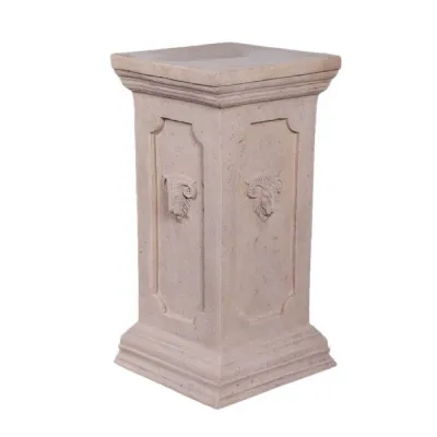 Keswick with Ram Head Pedestal 66cm Roman Stone Finish