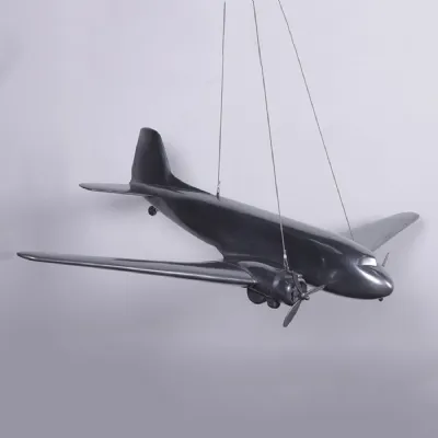 Polished Aluminium Wide Aircraft Model Decorative DC 3