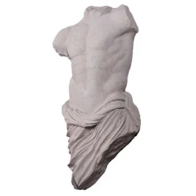 Roman Stone Athenian Male Draped Torso Wall Sculpture 89cm