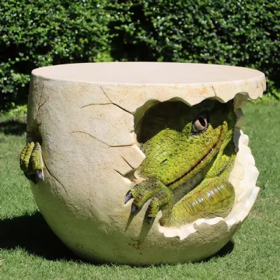 White Round Outdoor Dino Table 79cm Gelcoat Version